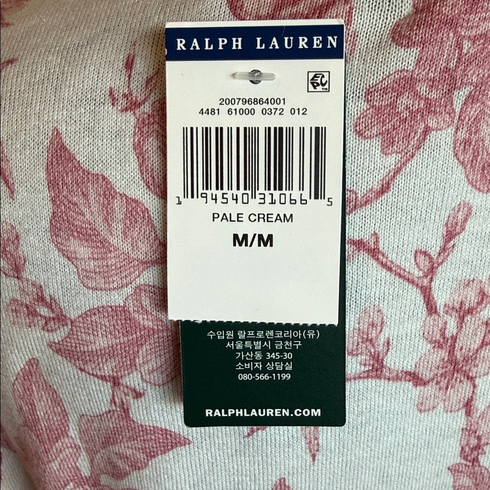 NWT! Ralph Lauren Pink Floral Short Sleeve Tee - Picture 4 of 4